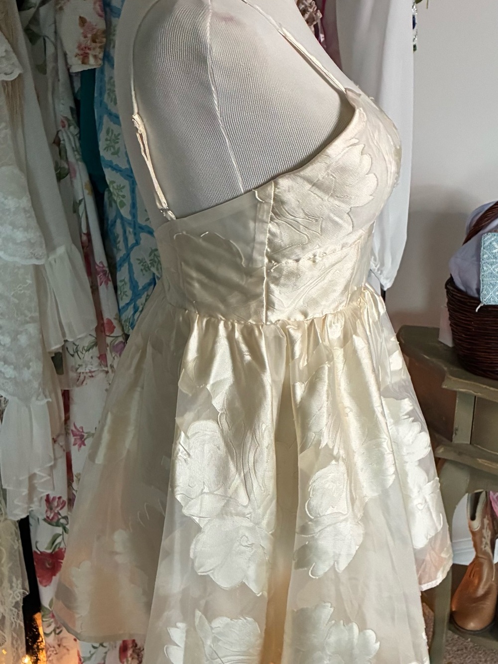 Altar'd State Ivory Floral Jacquard Mini Dress - Picture 6 of 13